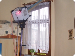 Kitchen ceiling with microwave drying unit.