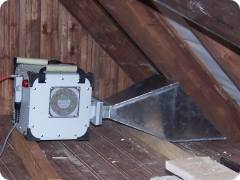 Home attic with microwave drying.